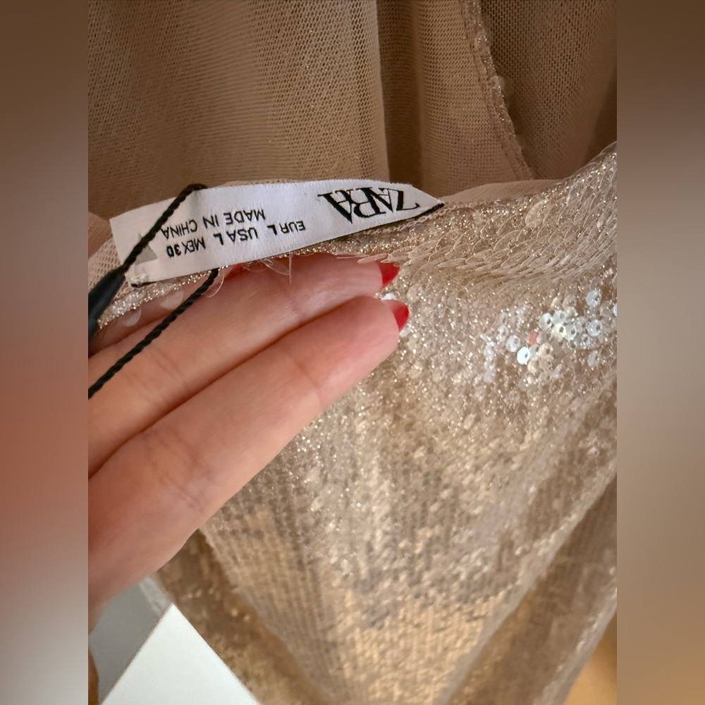 Zara sequin halter dress L, NWT - Picture 5 of 6